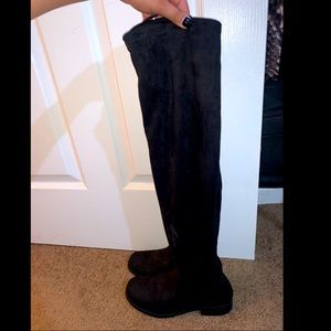 Over the knee tie boots